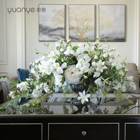 原野 自然风格仿真花假花套装 客厅酒店装饰花陶瓷花瓶摆件 自然风陶瓷花艺