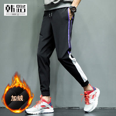【服饰鞋包】韩路男装秋季男休闲裤新款印花小脚裤束脚运动加绒长裤子 商品图2