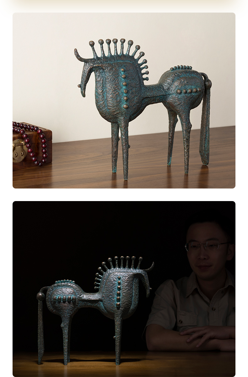 韩美林雕塑生肖铜马图片