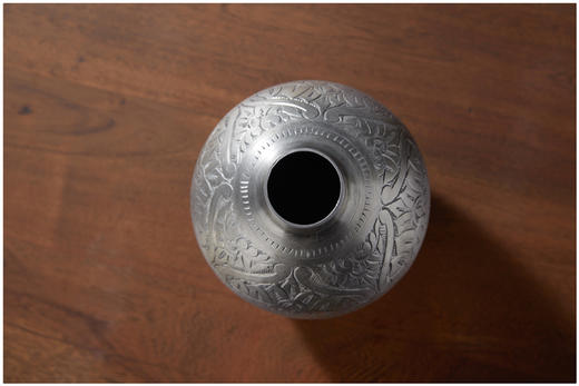 NS家居nsfurniture进口ART系列金属细口手工雕花花瓶NSDE-136226*Pewter 商品图2