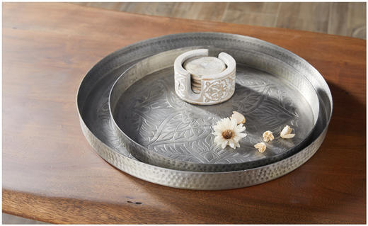 NS家居 nsfurniture 进口金属荷叶托盘NSDE-136220A*Pewter/B 商品图4
