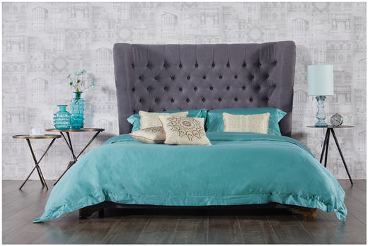 NS家居nsfurniture软包拉点铆钉双人床(灰色)NSBD-7020B-153*203*BEN-STONE 商品图6