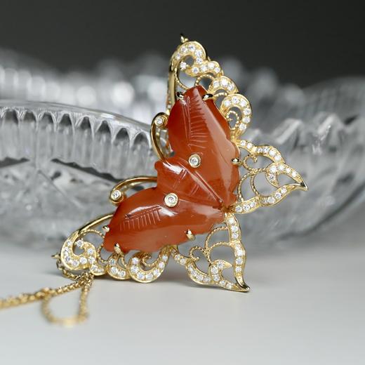 清代红玛瑙蝴蝶“彩衣”项链 商品图2