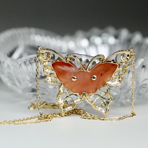 清代红玛瑙蝴蝶“彩衣”项链 商品图4