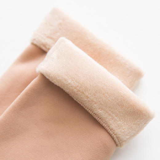 【纯色防羊绒中筒袜】新款雪地袜加厚加绒地板袜 纯色翻边中筒袜3双装 商品图3