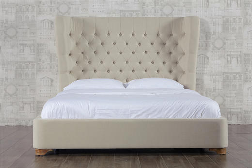 NS家居nsfurniture软包拉点铆钉双人床(白色)NSBD-7020B 商品图5