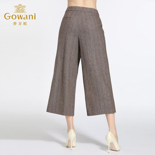 乔万尼冬季裤子时尚复古休闲高腰宽松直筒九分阔腿裤女厚EB4F057 商品图3