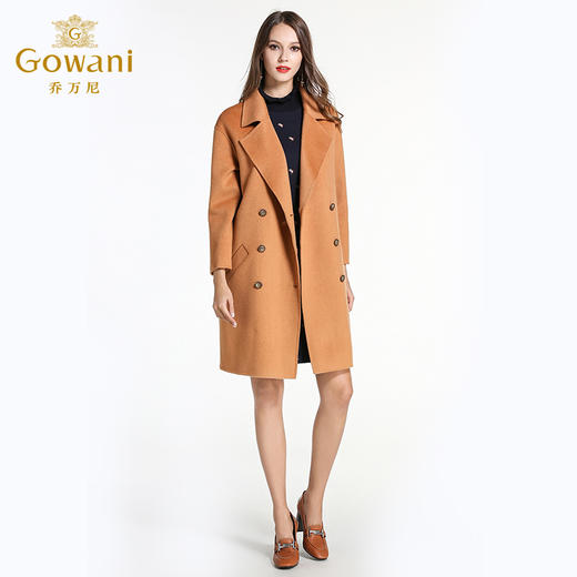 乔万尼流行外套女冬季宽松直筒西装领羊毛呢子大衣EL4A555 商品图2