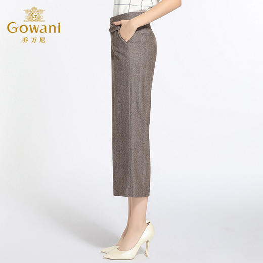 乔万尼冬季裤子时尚复古休闲高腰宽松直筒九分阔腿裤女厚EB4F057 商品图2