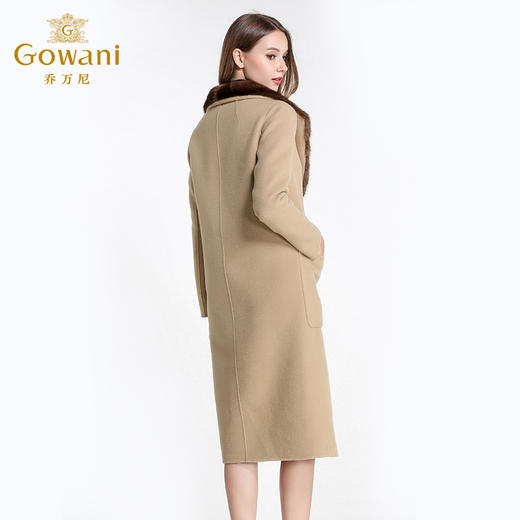 【羊绒】乔万尼冬季外套保暖奢华修身直筒双面羊毛呢子大衣女长款过膝EL4A531 商品图3