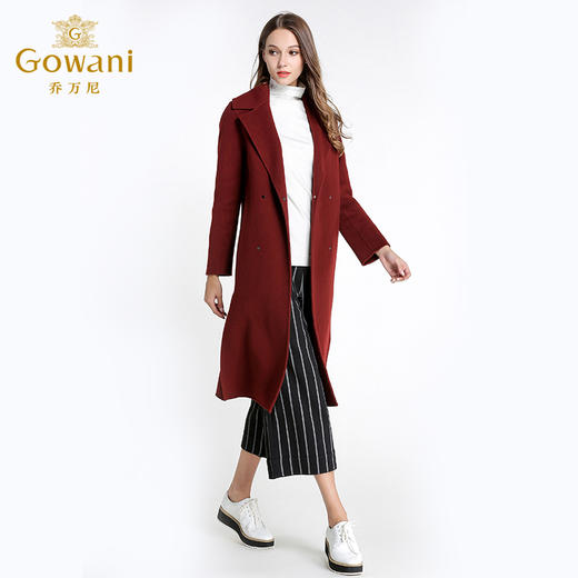 乔万尼流行外套修身气质西装领羊毛呢子大衣过膝长款EL4A521 商品图1