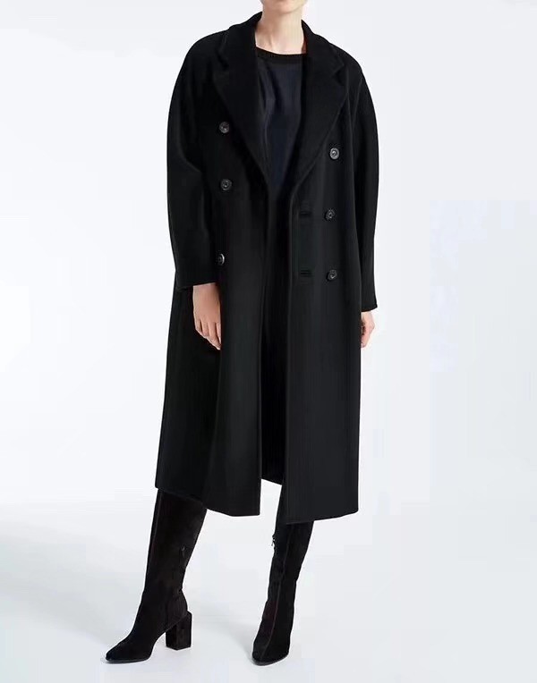 maxmara101801经典廓形翻领双排扣羊绒大衣