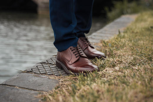 断码特价39码(英码6)——英国原产男士三接头德比正装鞋Coventry考文垂红棕色 商品图4