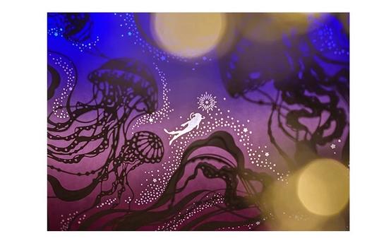 【白夜】创意光影纸雕灯海洋之心水母 商品图3