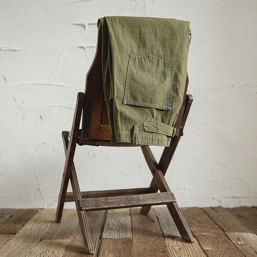 工装秒杀 美式复古军绿色巴黎扣阔腿裤阿美咔叽老爹裤直筒劳工裤 商品图4