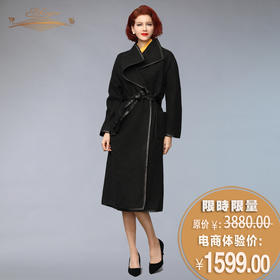 【特惠】YIQU | “冬日风姿”高级毛料大衣（素黑）P