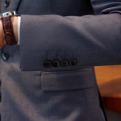 【西装男】男式西服套装三件套 男士结婚新郎伴郎商务西装套装 商品图4