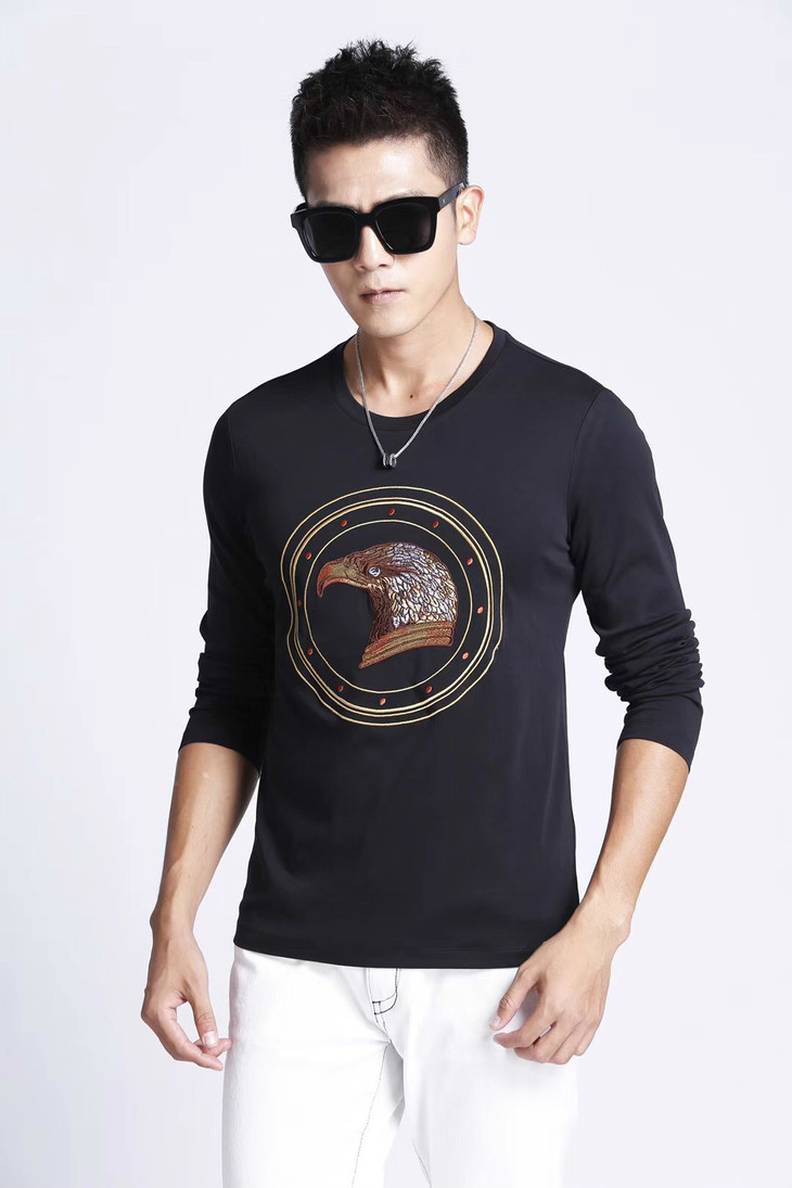 男装viabeans圆领绣鹰头长袖9911020026