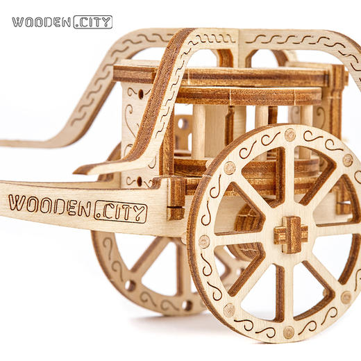 WoodenCity波兰木制机械传动模型罗马战车儿童拼装玩具男孩子礼物 商品图0