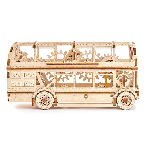 WoodenCity波兰木制机械传动模型伦敦巴士儿童拼装玩具男孩子礼物 商品图3