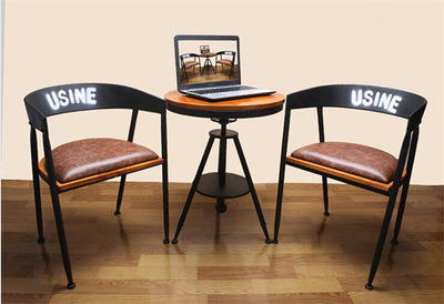 【咖啡桌】复古咖啡桌 铁艺实木家用餐桌 美式乡村做旧创意实木桌 商品图1