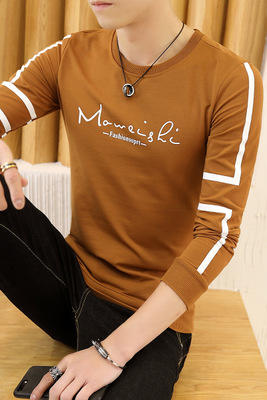 【卫衣男】秋季男式长袖t恤新款韩版圆领休闲卫衣男修身打底衣男装潮 商品图3