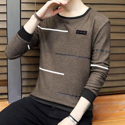 【卫衣男】秋季男式长袖t恤新款韩版圆领休闲卫衣男修身打底衣男装潮 商品图7