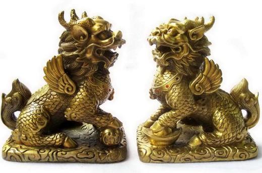 铜麒麟摆件 商品图0