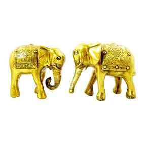 铜象一对（鼻向下）