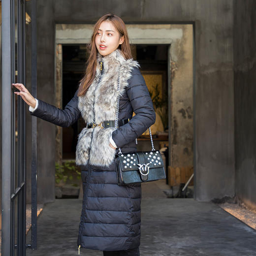 【直播199】EF拼接中长棉服环保皮草9151840823 商品图11