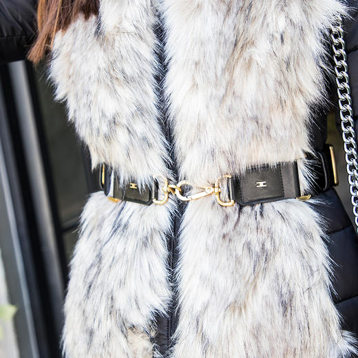 【直播199】EF拼接中长棉服环保皮草9151840823 商品图6