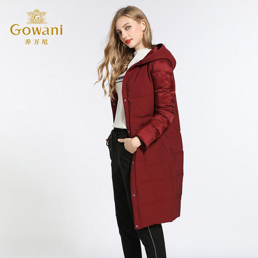 乔万尼冬季白鸭绒修身直筒时尚羽绒服女过膝长款薄EB4T079 商品图1