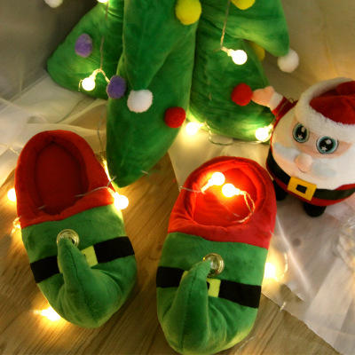 【棉拖鞋】圣诞节亲子家居棉拖鞋秋冬季圣诞情侣厚底木地板室内防滑棉拖 商品图6