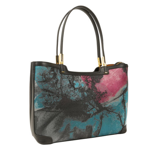 SAINTJOY/上久楷 宋锦女式拎包 蓝紫灰虹涧  BWW18A2001 商品图11