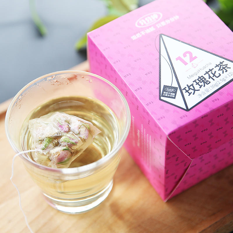 美颜茶 分分钟玫瑰花茶袋泡茶12包秋冬滋养茶美颜如花