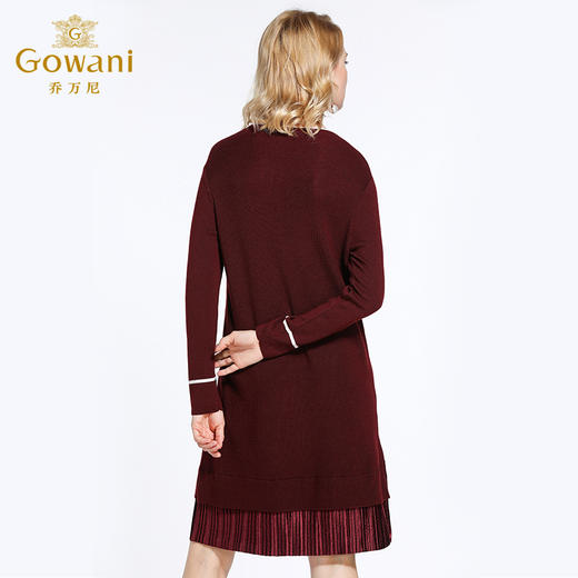 【两色可选】乔万尼秋冬季修身直筒气质打底羊毛针织连衣裙女中长款EB4M001 商品图3
