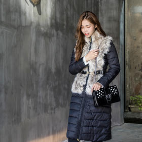 【直播199】EF拼接中长棉服环保皮草9151840823