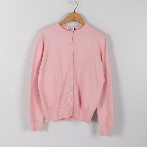 m码粉色chanel/香奈儿开衫百搭针织衫短款纯色淑女外套