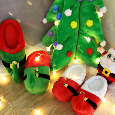 【棉拖鞋】圣诞节亲子家居棉拖鞋秋冬季圣诞情侣厚底木地板室内防滑棉拖 商品图3