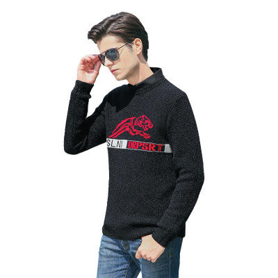 【男士毛衣】秋冬仿貂绒毛衣潮流个性圆领针织衫韩版色织加厚长袖毛衫新款 商品图4