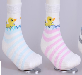 竹纤维小童鸭子条纹袜5512