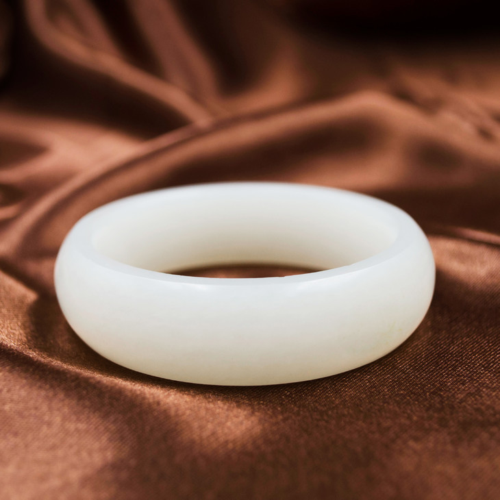 和田玉白玉籽料手镯平安镯595