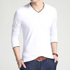 【服饰鞋包】秋季男式纯色棉T恤 青年长袖休闲V领百搭纯T简单款 商品缩略图1