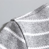 【针织衫男】秋季新款男士V领套头假两件针织衫灰白条纹毛衫 商品缩略图5