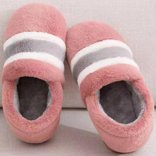 棉拖鞋女厚底冬季毛绒鞋韩版情侣居家居室内保暖棉拖鞋防滑包跟男 商品图3