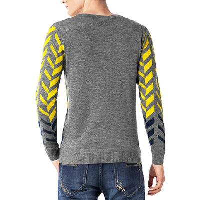 【针织衫男】C潮牌秋冬新款渐变提花针织衫韩版青年圆领修身毛衣羊毛衫男M125 商品图4