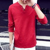 【T恤男】秋季新款男士V领长袖T恤上衣服青年纯棉长袖男装潮 商品缩略图5
