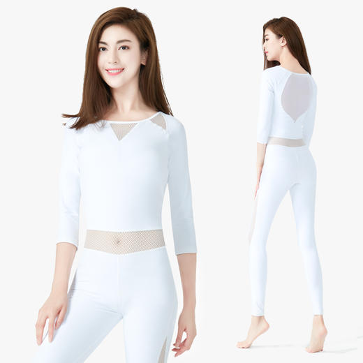 菩媞18秋冬新款 网纱拼接 性感美背弹力时尚空中舞韵速干透气连体服L570 商品图1