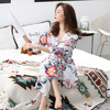 【睡袍】 睡衣三件套 性感棉绸女士家居服新品春秋季爆款睡袍吊带裤 商品缩略图2
