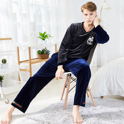 【服饰鞋包】秋冬男士睡衣 运动服休闲套装批发金丝绒情侣家居服 商品图6